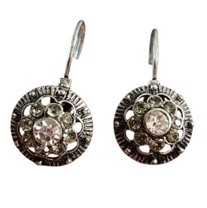 Silver Earrings with Crystal Accents